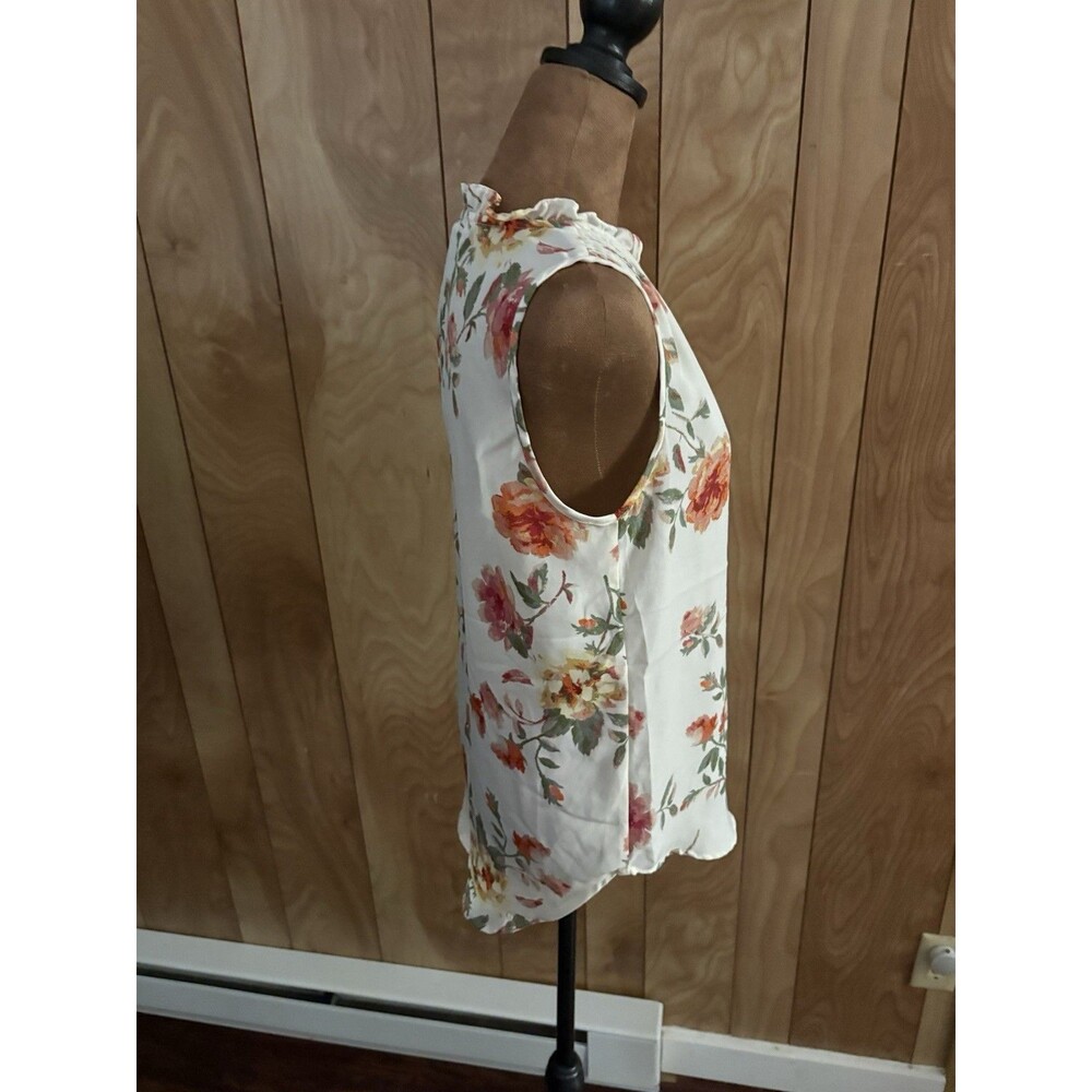 Violet & Claire‎ Women's Sleeveless Blouse Pink/Coral/Blue Floral Pattern Size S - Picture 2 of 7